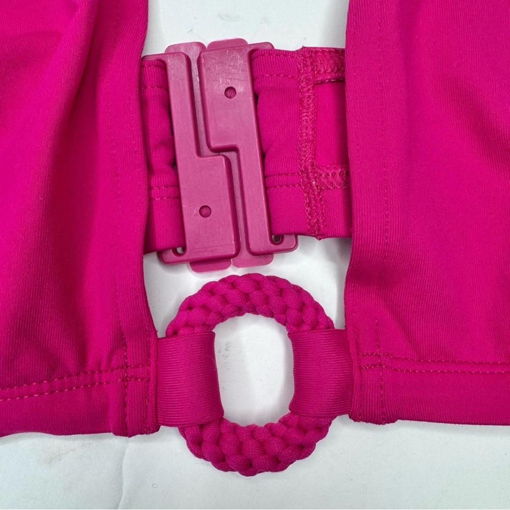 NWT ERES “Compact Stud” Full Cup Triangle Bikini Top Braided Circle Pink Size 14 - Picture 7 of 16